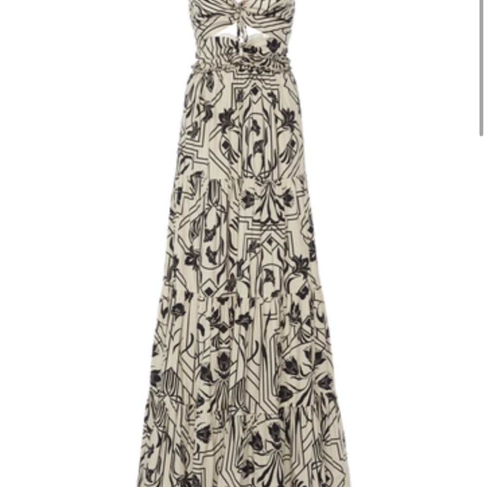 Elegant Black and Cream Maxi Dress